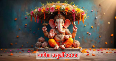 "Ganesh Chaturthi celebration with 24 beautiful wishes, featuring Lord Ganesha idol decorated with flowers and lights, spreading joy, prosperity, and blessings."